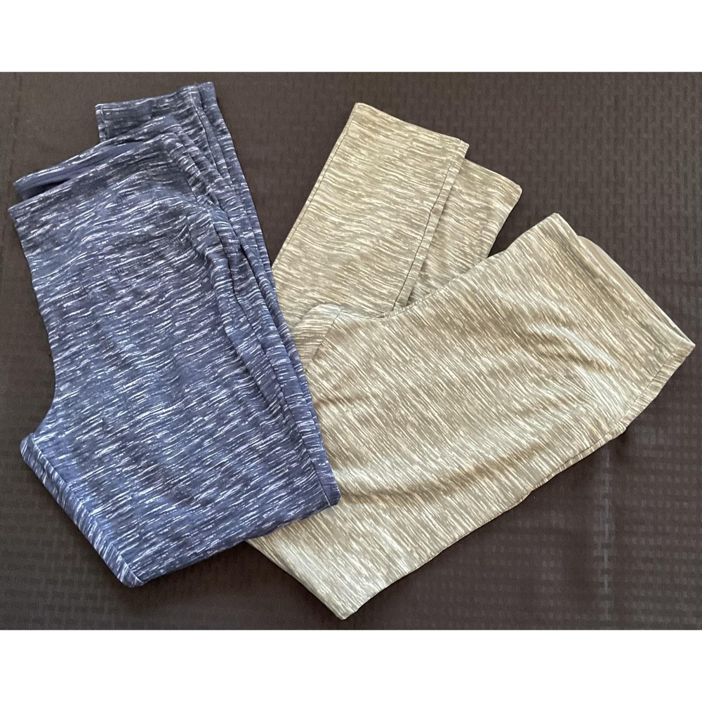 2pk DG2 Diane Gilman Athletic Pants Womens Large Stretch Yoga Workout Activewear